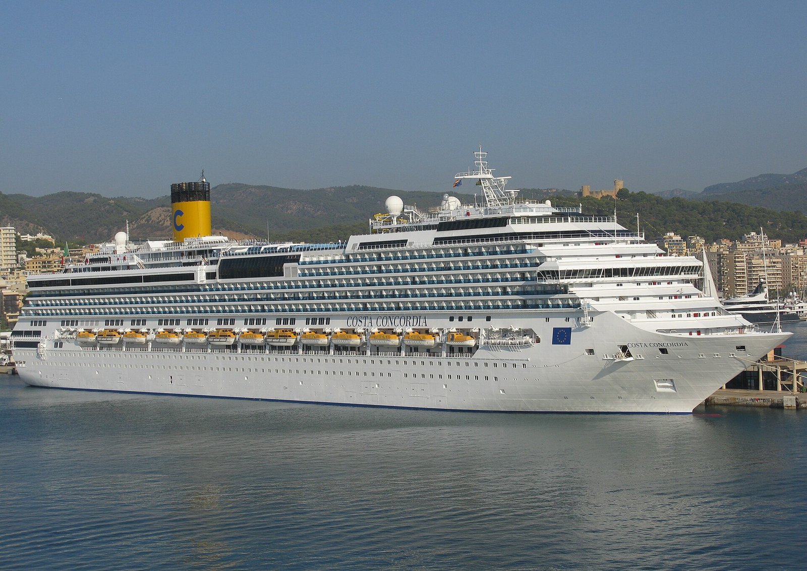 Costa Concordia moored in the port of Palma, Majorca , Spain.