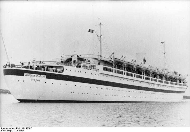 For documentary purposes the German Federal Archive often retained the original image captions , which may be erroneous, biased, obsolete or politically extreme . Lazarettschiff "Wilhelm Gustloff" bringt verwundete Narvik-Kämpfer nach der Heimat.  "Wilhelm Gustloff" läuft in den Hafen ein. PK - Augst 5977 - 40, Juli 1940