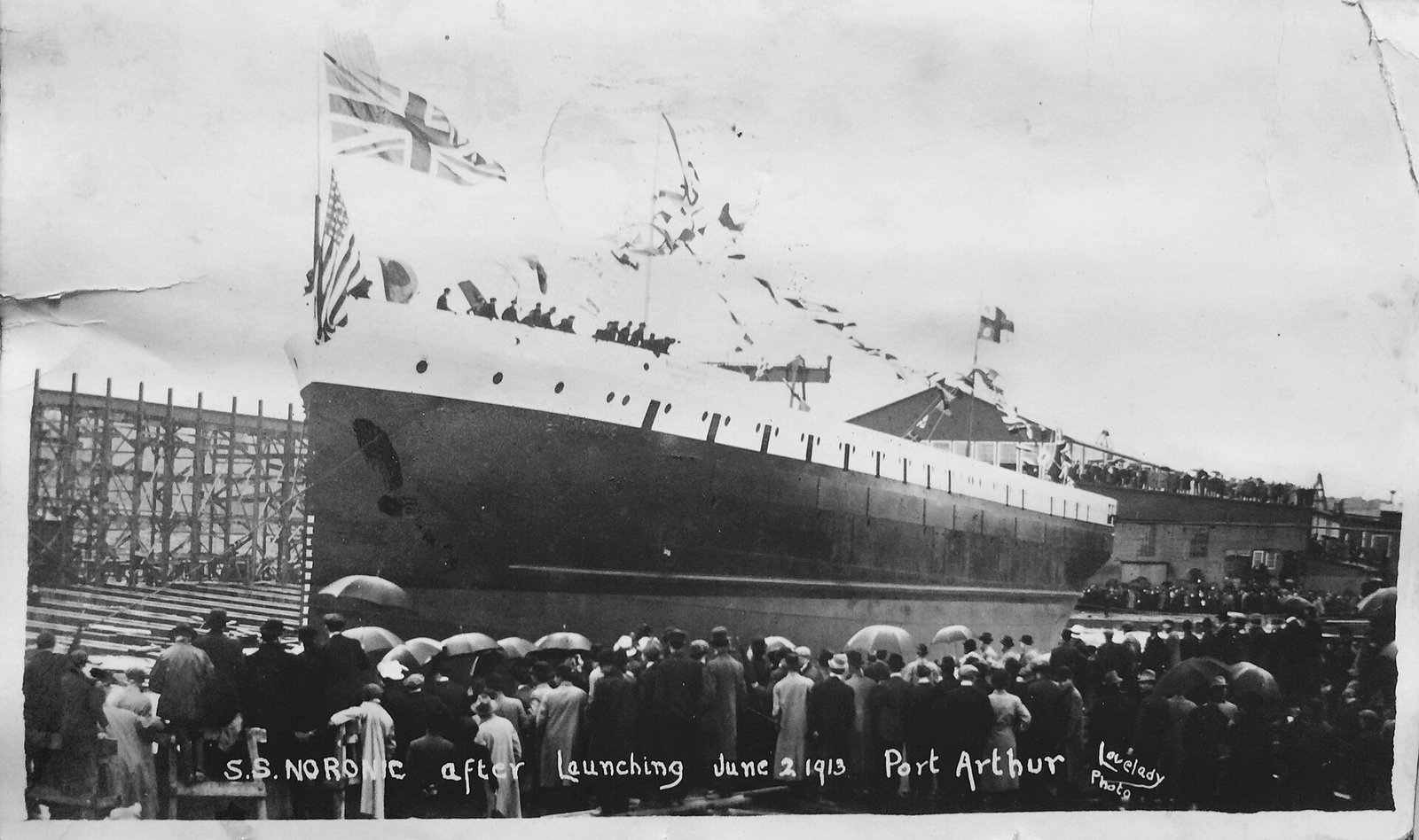 SS Noronic after launching. June 2, 1913. Port Arthur.